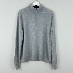Under Armour Men's 100% Wool Knit Half Zip Long Sleeve Sweater in Gray